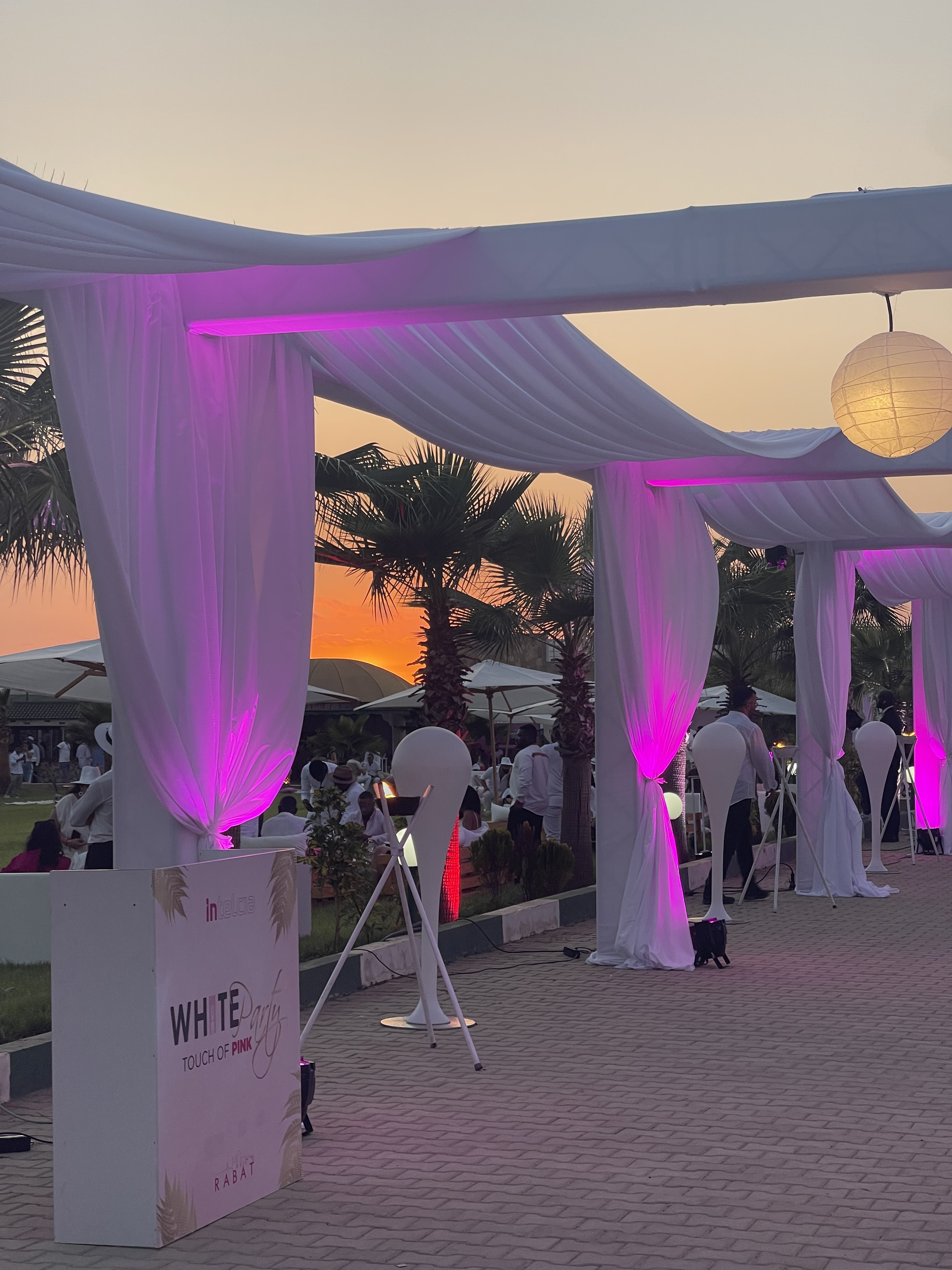 Sunset drapery, evening party