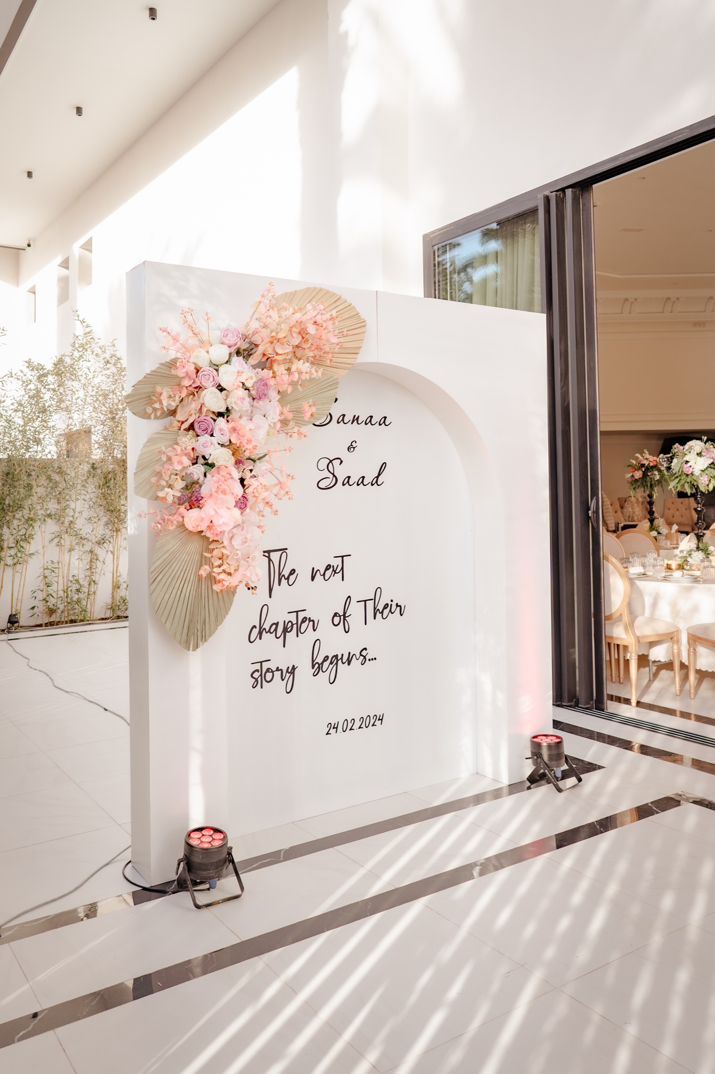 Ceremony arch, garden setting